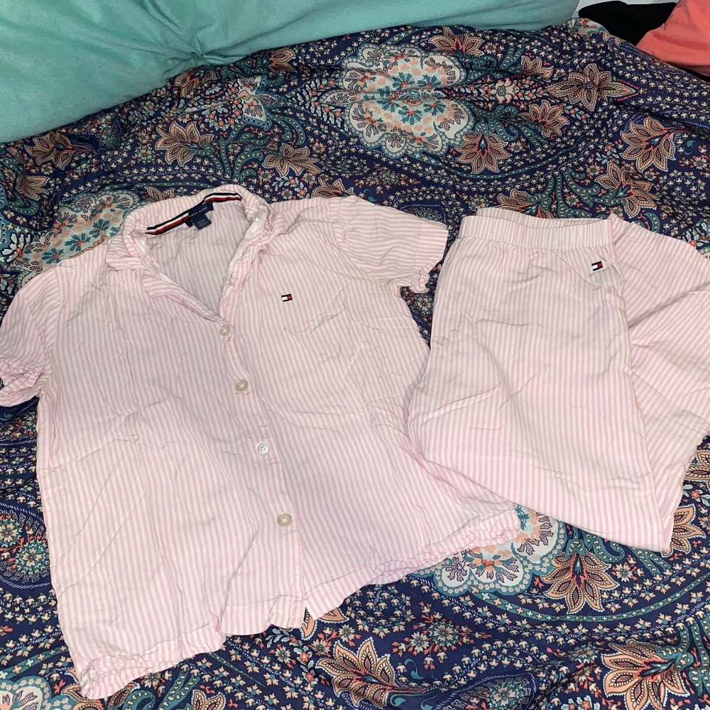 Tommy Hilfiger Pink Striped Pajamas Small